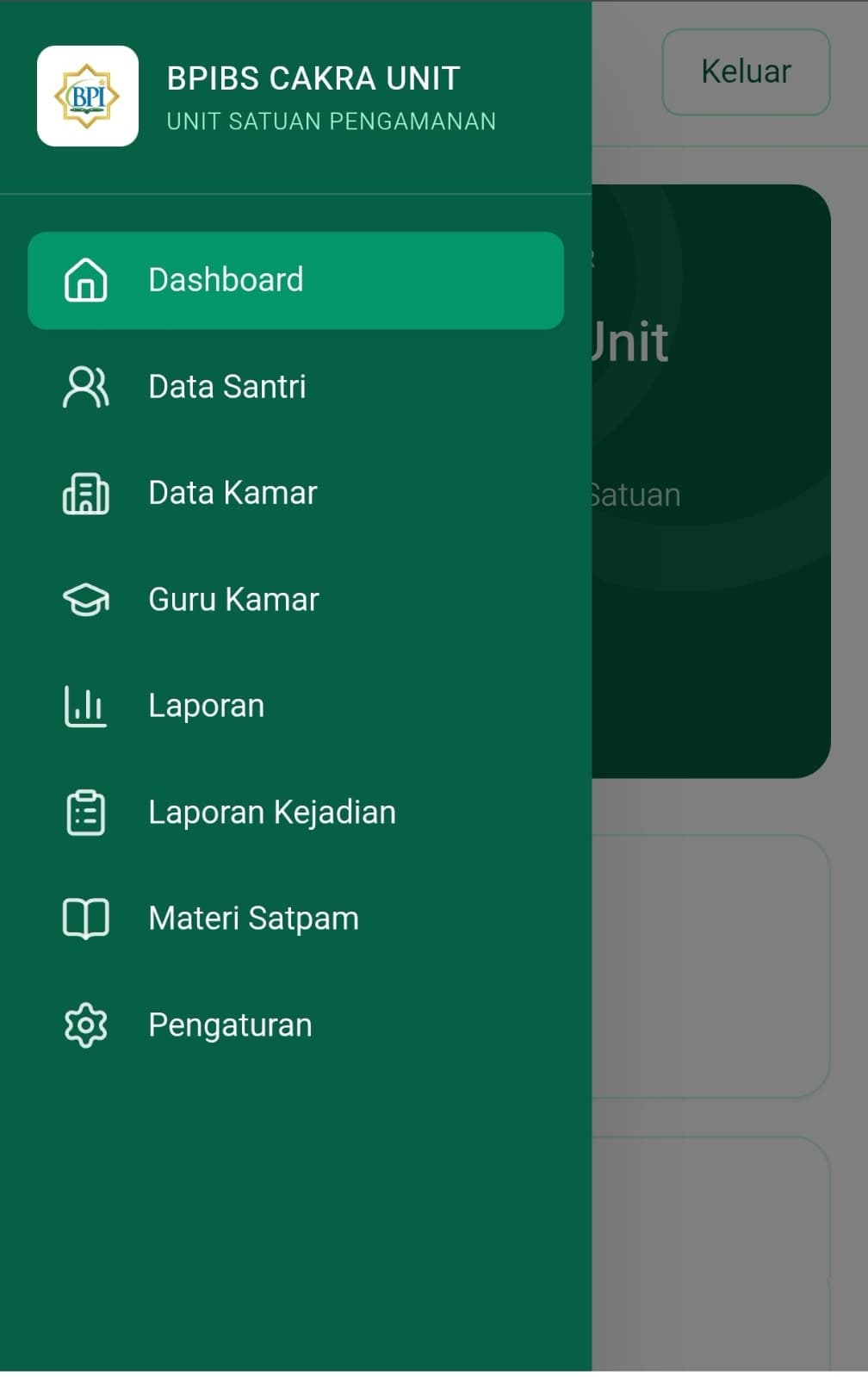 BPIBS Cakra Unit mobile menu